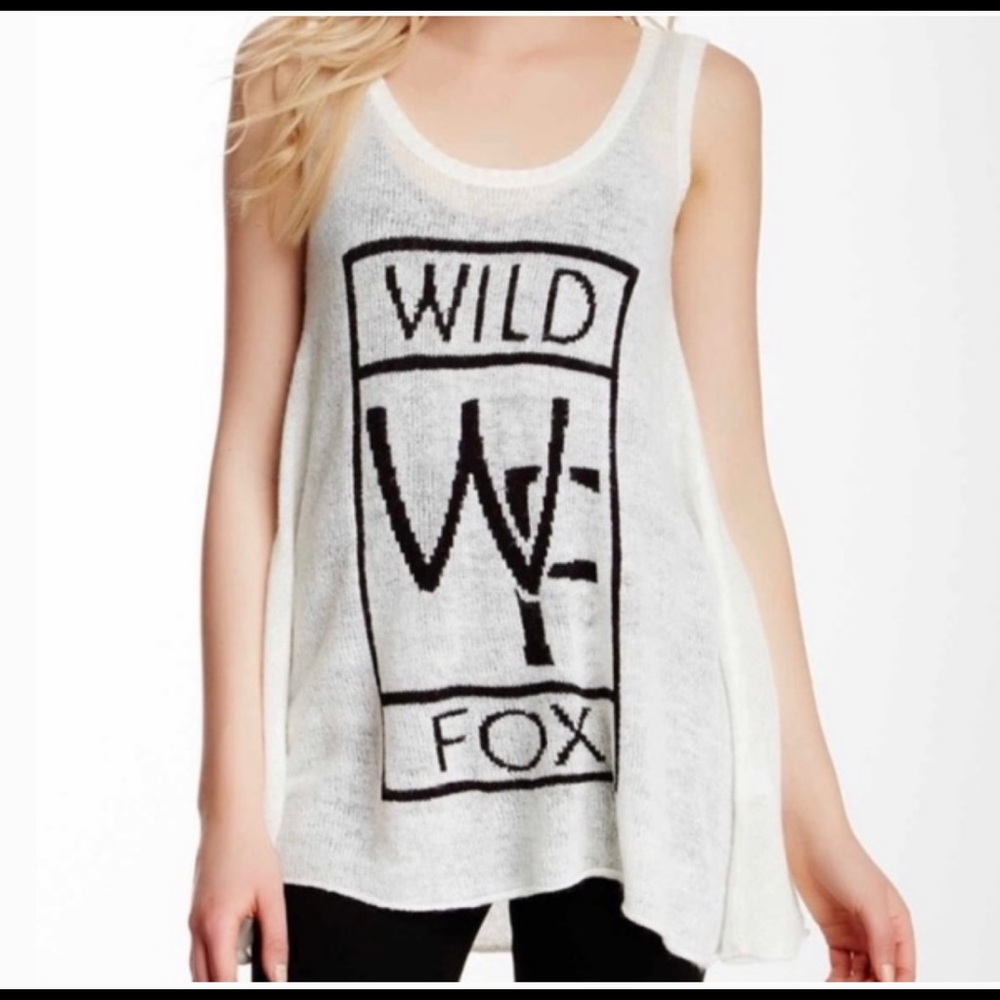 Wildfox White Label: White Sweater Knit Tank Top - medium size